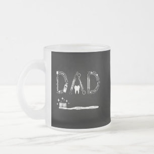 Caneca De Café Vidro Jateado Vintage Dentist Pai Padre Avô Dia de os pais Me