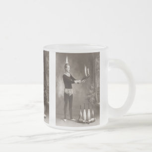 Caneca De Café Vidro Jateado Vintage Fire Juggler