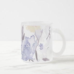 Caneca De Café Vidro Jateado Vintage Floral Impressão 1