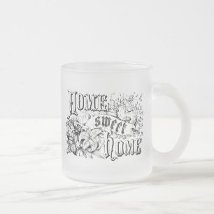 Caneca De Café Vidro Jateado Vintage Home Sweet Home Decor e presentes