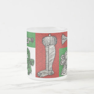 Caneca De Café Vidro Jateado Vintage Ornaments