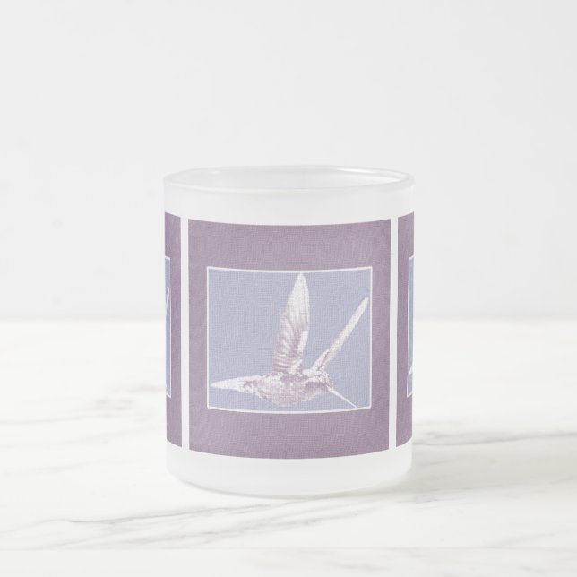 Caneca De Café Vidro Jateado Violet Hummingbird Mug (Centro)