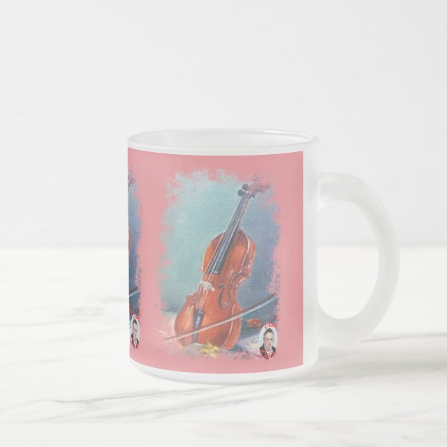 Caneca De Café Vidro Jateado Violín (Direita)