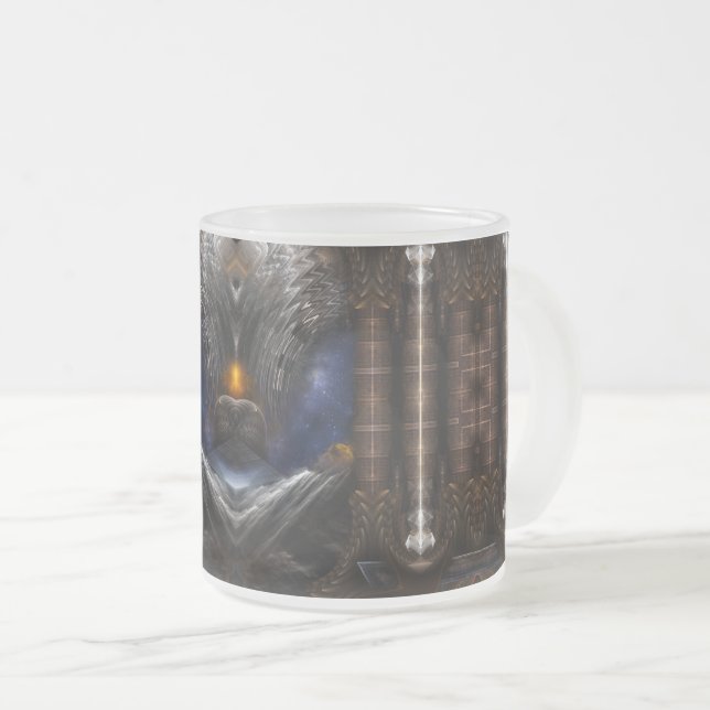Caneca De Café Vidro Jateado Visões Steampunk (Frente Esquerda)