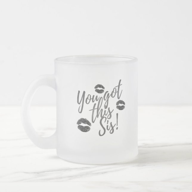 Caneca De Café Vidro Jateado Você Consegue, Irmã! (Esquerda)