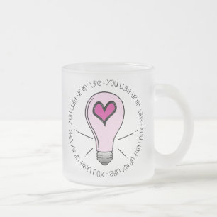 Caneca De Café Vidro Jateado Você ilumina acima minha vida