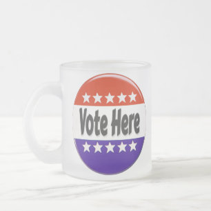 Caneca De Café Vidro Jateado Vote Aqui