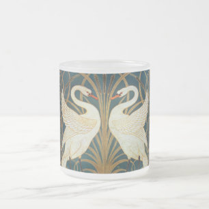 Caneca De Café Vidro Jateado Walter Crane Swan, Rush E Iris Art Nouveau
