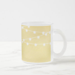 Caneca De Café Vidro Jateado Watercolor String Lights Mug