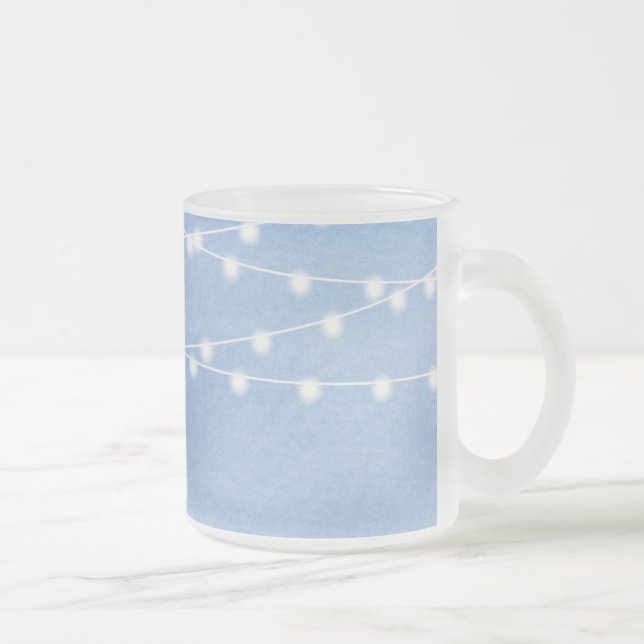 Caneca De Café Vidro Jateado Watercolor String Lights Mug (Direita)