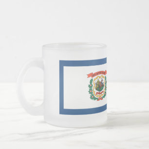 Caneca De Café Vidro Jateado West Virginia Flag