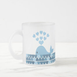 Caneca De Café Vidro Jateado Whale Love