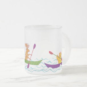 Caneca De Café Vidro Jateado Wildlife Kayakers