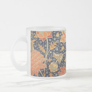 Caneca De Café Vidro Jateado William Morris Cray Floral Art Nouveau Pattern