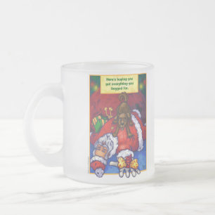 Caneca De Café Vidro Jateado Wish Natal