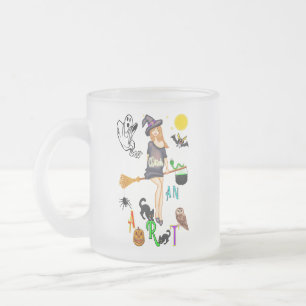Caneca De Café Vidro Jateado Witch An Art