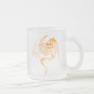 Caneca De Café Vidro Jateado Wyvern Dragon São Criaturas Míticas Fantásticas