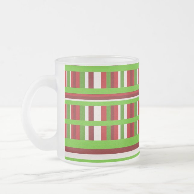 Caneca De Café Vidro Jateado Xadrez de Natal (Esquerda)