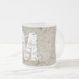 Caneca De Café Vidro Jateado XL Monograma Imagem de pedra Fosco