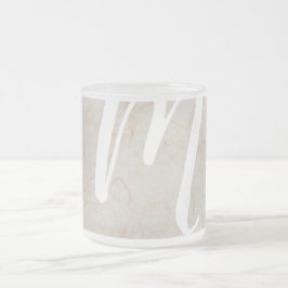 Caneca De Café Vidro Jateado XL Monograma Textura de papel da seda Imagem de vi