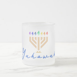 Caneca De Café Vidro Jateado Yada Yahowah Merch; Fosco Café Mug