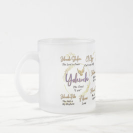Caneca De Café Vidro Jateado Yahweh Nomes de Deus Mug 15 oz.
