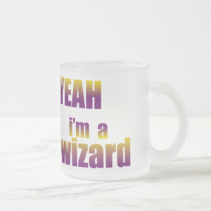 Caneca De Café Vidro Jateado Yeah eu sou um feiticeiro
