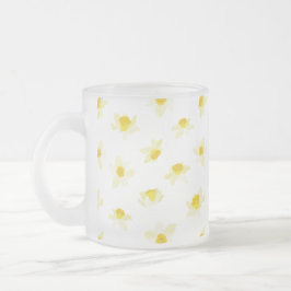 Caneca De Café Vidro Jateado Yellow Daffodils Spring Modern.