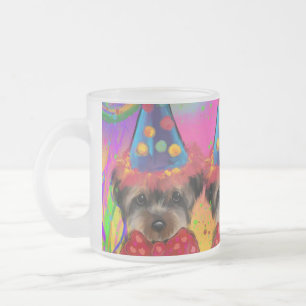 Caneca De Café Vidro Jateado Yorkie Poo
