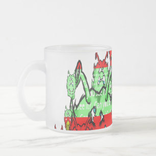 Caneca De Café Vidro Jateado Zippy Trippy Alienígena fica com os dentes verdes