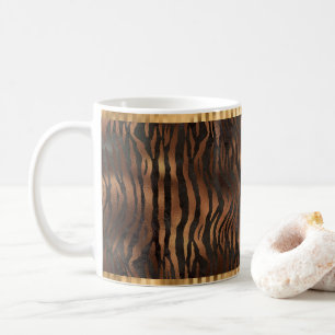 Caneca De Café Vidro Metálico Elegante Dourado com Impressão de