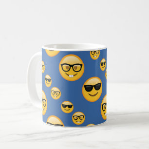 Caneca De Café Vidros modelados Emojis do azul