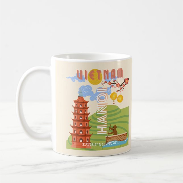 Caneca De Café Vietnã Viagem Art (Esquerda)