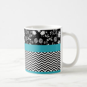 Caneca De Café viga floral azul