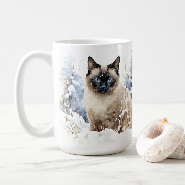 Caneca De Café Vigilância de Gato Inteligente IA (Com Donut)