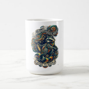Caneca De Café Vigilância Noturna Guaxinim Manga Longa