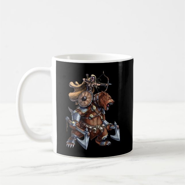 Caneca De Café Viking Archer Fugindo Urso de Guerra (Esquerda)