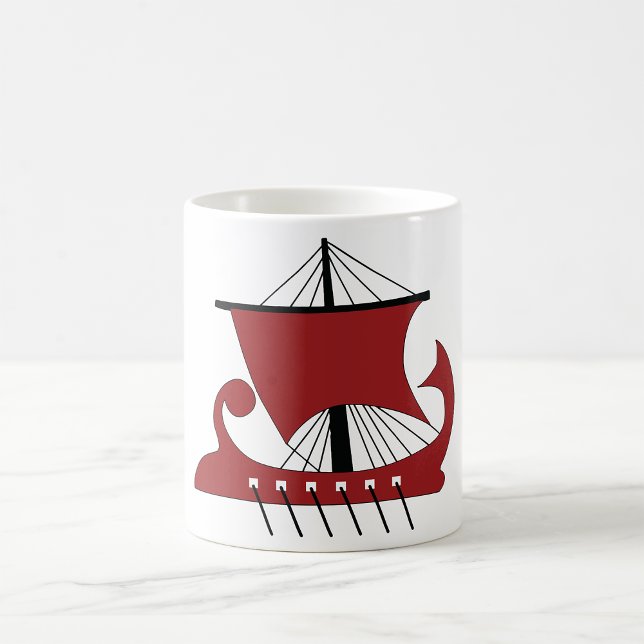 Caneca De Café Viking Longship Silhouette Drakkar Ship (Criador carregado)