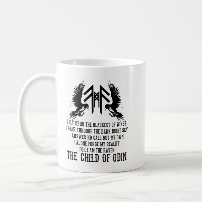Caneca De Café Viking Raven Code (Esquerda)