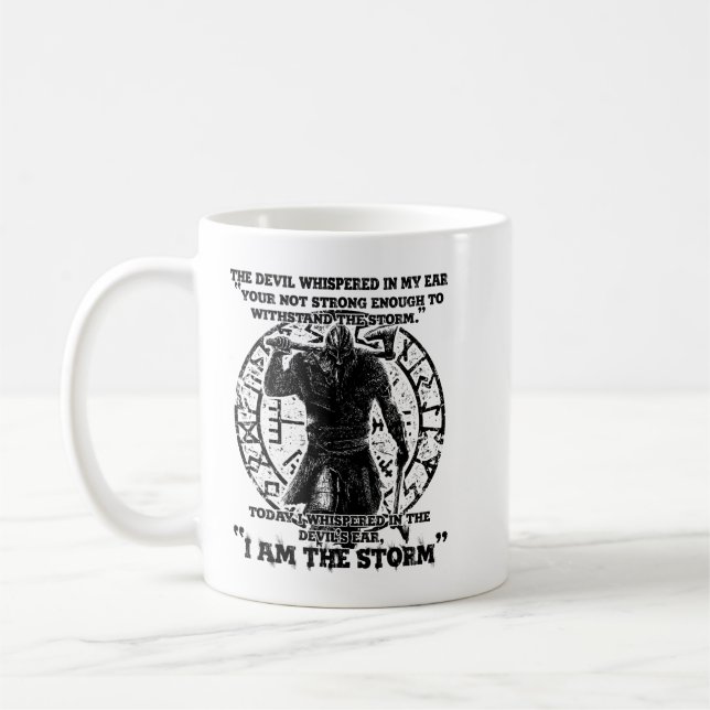 Caneca De Café Viking Warrior Eu Sou A Tempestade (Esquerda)
