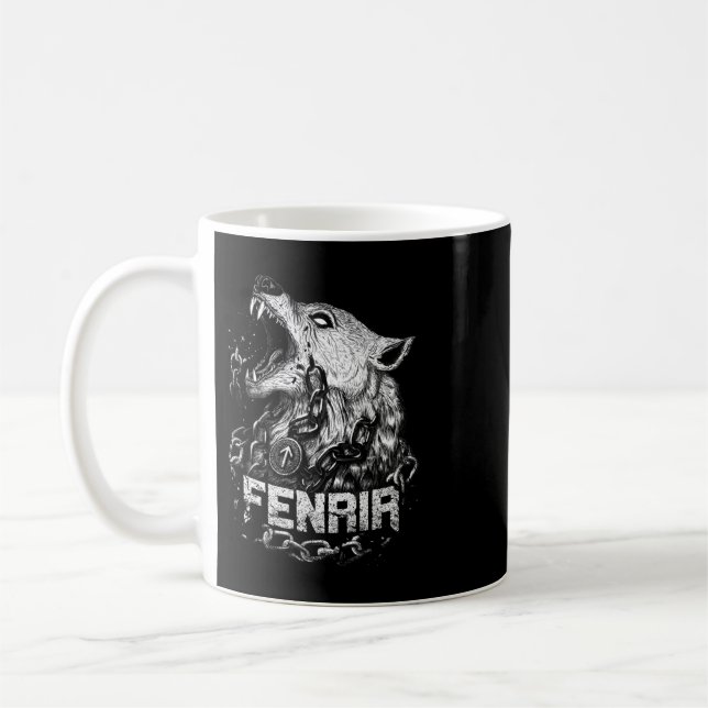 Caneca De Café Viking Wolf Fenrir (Esquerda)