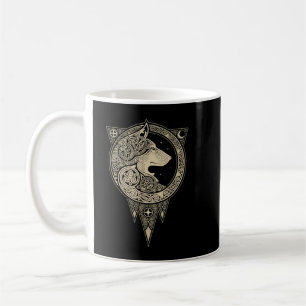 Caneca De Café Vikings Vintage mitologia celta fenrir Lobo