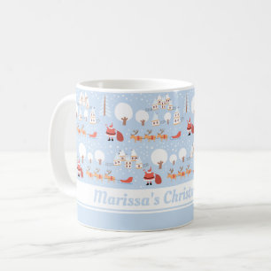 Caneca De Café Vila dos Papais noeis Festivos de Natal e Reindee