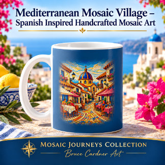 Caneca De Café Vila Mosaico Mediterrâneo