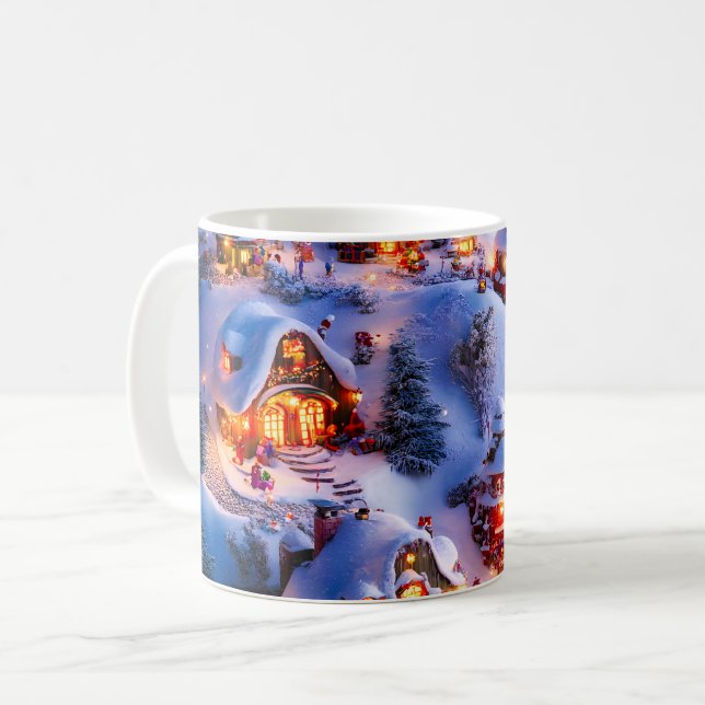 Caneca De Café Vila Natalina Caprichosa Colinas Nevadas (Frente Esquerda)
