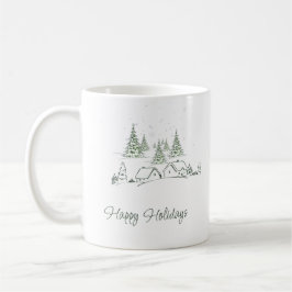 Caneca De Café Vila Snowy de Natal Personalizada