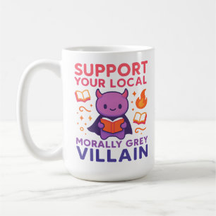 Caneca De Café Vilão Fofinho Amante de Livros Personagem Moralmen