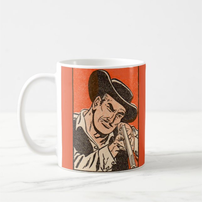 Caneca De Café Vilão ocidental de 1955 com rifle de Billy the Kid (Esquerda)