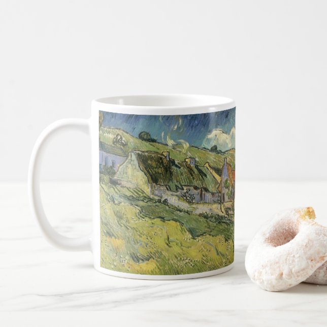 Caneca De Café Vincent van Gogh - Cabanas de Palha (Com Donut)