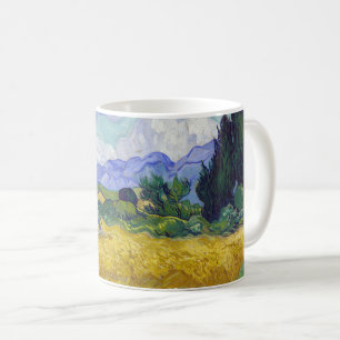 Caneca De Café Vincent Van Gogh - Campo de Trigo com Ciprestes